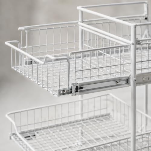 Juju 2-Tier Under Sink Organizer - Steel Wire Pull-Out Storage Rack for Kitchen and Bathroom Cabinets