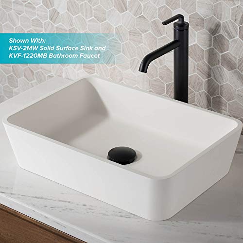KRAUS Pop-Up Drain in Matte Black, PU-10MB - color: Matte Black, size: 8 5/8 Inch