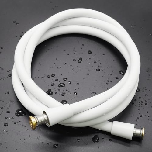 Shower Hose Extra Long, Ultra-Soft Silicone Shower Hose Replacement, Anti-Kink Designed Handheld Shower Head Hose Extension with Brass Insert and Nut, 79 Inches, White - color: White, size: 79 Inches