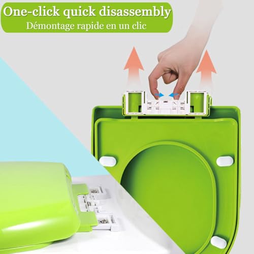 Soft Close Toilet Seat, Round Toilet Seat Cover, Quiet and Slow Close Toilet Lid and Seat, Quick Release, Easy to Install Also Easy to Clean, O-Shaped, PP,Orange,36x41cm - color: Orange