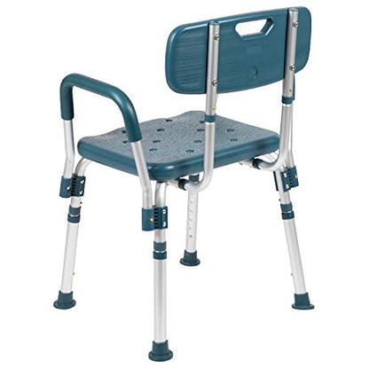 Flash Furniture HERCULES Series 300 Lb. Capacity Adjustable Navy Bath & Shower Chair with Quick Release Back & Arms - color: Navy
