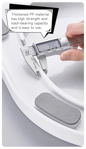 Round Plastic Toilet Seat with Quick-Release and Soft Close, Easy Install and Clean, Compatible with All Brands (White) - size: O