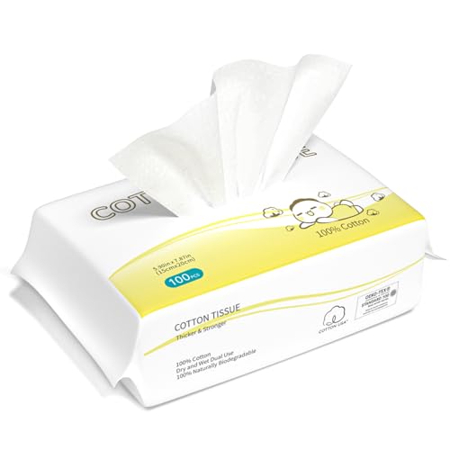 Winner Baby Dry Wipes, 100% Cotton, 100 Count (Pack of 1) | Soft and Gentle, Hypoallergenic, Unscented, Wet or Dry Use, Diaper Changes, Mealtime Cleanup - size: 100 Count (Pack of 1)