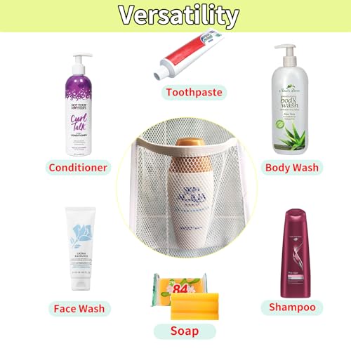 Mesh Shower Caddy Hanging, 7 Pocket Organizer, Premium Polyester, Foldable, Lightweight, Portable, White-1Pack - color: White-1Pack