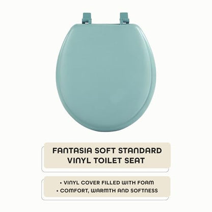 Soft Standard Vinyl Toilet Seat, Light Green, 17 in | Toilet-Seat Construction: Contoured Seat Profile and Durable Finish Create a Polished Fixture Update. - color: Light Green, size: 17 Inch, style: Vinyl