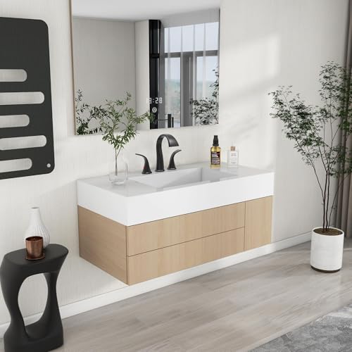 Bathroom Faucets 3 Hole Bathroom Sink Faucet with Pop Up Drain and Water Supply Hoses 8 Inch Waterfall Bathroom Faucet Two Handles for Vanity,Lavatory,Restroom,Commercial,Black - color: Black