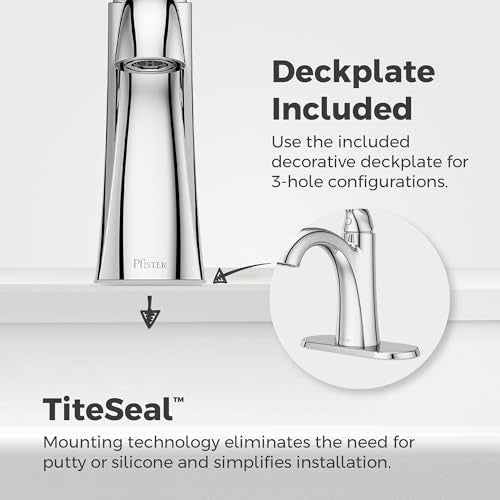Pfister Willa Single Handle Bathroom Sink Faucet Chrome Finish with Push & Seal Drain TiteSeal Technology WaterSense EPA Compliant NSF Certified Vanity Faucet LF042MALCC - color: Polished Chrome, size: 1 Pack