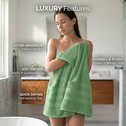 RIVERSIDE Pack of 2 Extra Large Bath Sheets 35 x 70 Inches, 100% Ring Spun Cotton, Hotel Quality, Oversized Bath Towels, Super Soft, Highly Absorbent & Quicker to Dry, Sage Green - color: Sage Green, size: Bath Sheets (PK 2)