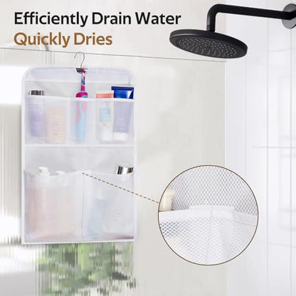 MISSLO Shower Caddy Organizer 5 Pockets Roll up Hanging Bathroom Accessories Storage for Camper, RV, Gym, Cruise, Cabin, College Dorm Shower, Small