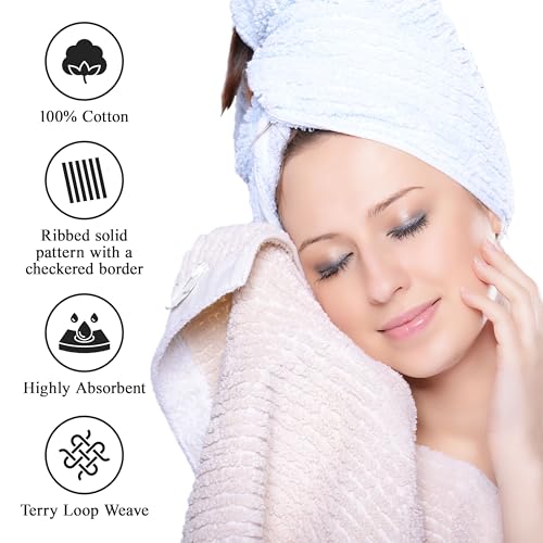 Superior Cotton 8-Piece Solid and Ribbed Towel Set, Face Towels 13” x 13”, Hand Towels 16” x 28”, Bath Towels 27” x 54”, Basil - color: Basil, size: 8 Piece Towel Set