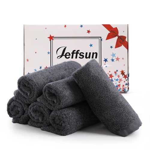 Wash Cloths 6 Pack,Super Soft Face Towels on Sensitive Skin,13''x13'',Grey | 100% Viscose,Skin Friendly,Gently Wash Face & Body,Breathable,Absorbent,Fast Dry,Easy Rinsed,Hanging Loop,Bathroom,Travel Use - color: Grey, size: 13x13 inch-6 Pack