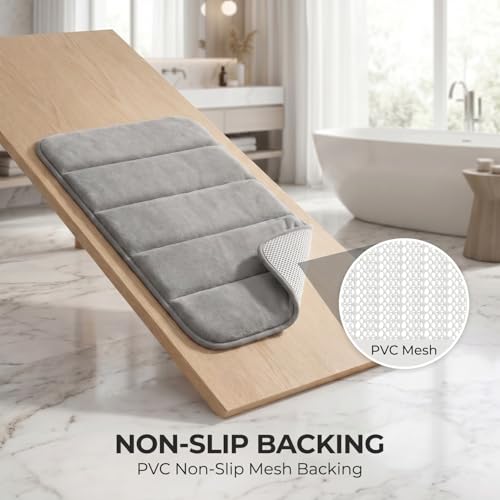 Bathroom Rugs Set 3 Piece, Memory Foam Bath Rugs, Non Slip Washable Bathroom Rug Set, Extra Soft Absorbent Bath Mats with U-Shaped Toilet Rug, Gray - color: Grey
