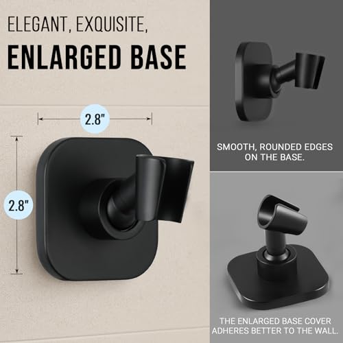 G-Promise Metal Handheld Shower Head Holder, No-Drill Install (Matte Black) | Adhesive or Drilled Installation, Wide Adjustment Range Fits All Family Heights, Firmly Secure Showerhead, Easy to Install - color: Matte Black