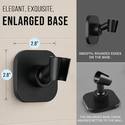 G-Promise Metal Handheld Shower Head Holder, No-Drill Install (Matte Black) | Adhesive or Drilled Installation, Wide Adjustment Range Fits All Family Heights, Firmly Secure Showerhead, Easy to Install - color: Matte Black