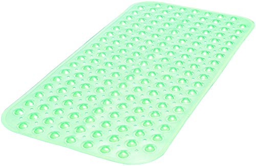 Large Non-Slip Bathtub & Shower Mat 31 inch x16 inch (Smooth/Non-Textured Tubs Only) Safe, Clean, Machine-Washable, Superior Grip&Drainage, Vinyl, Transparent Light Green, Medium - color: Transparent Light Green, size: Large (31"x16")