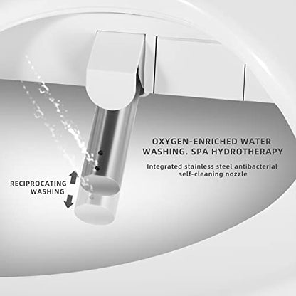 X3 Bidet Toilet Seat, Elongated Smart Toilet Seat with Air Dryer, Bidet Attachment for Toilet Warm Water with Soft Close, Electric Heated Bidet Seat with Self Cleaning Nozzel