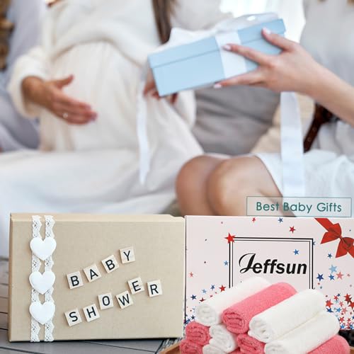 JEFFSUN Baby Washcloths 12 Pack,Super Soft Face Towels,10''x10'',White+Pink | 100% Viscose,Gently Wash Face and Body,Skin Friendly,Easy Rinsed,Hanging Loop,Quick Dry,Newborn Kid Toddler Bath Shower Gifts - color: White & Pink, size: 10x10 inch-12 Pack