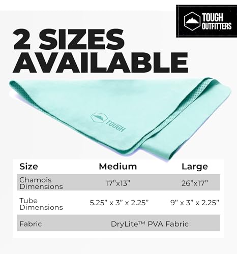 Tough Outfitters Quick Dry Towel - Travel Towel Fast Drying Lightweight - Compact Microfiber Towels for Body Camping Swim Beach Camp Backpacking - Quick Dry for Swimmers - color: Medium -13" X 17 " - Aqua