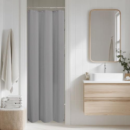 2-in-1 Waterproof Fabric Shower Curtain - No Separate Liner Needed, Hotel-Style Waffle Weave, Effortless Cleaning & Washable Bathroom Shower Curtain Set,48Wx72H,Grey - color: Grey, size: 48"W x 72"L (Pack of 1)