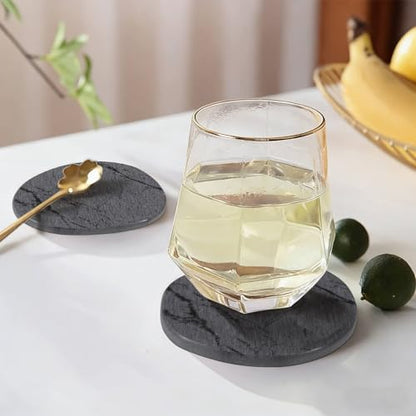 Stone Dish Drying Mat for Kitchen Counter, Large Foldable Marble Quick Dry Diatomaceous Earth Mat with 4 Stone Coasters Set, Ultra Absorbent Collapsible Drying Pad for Bathroom - color: Gray
