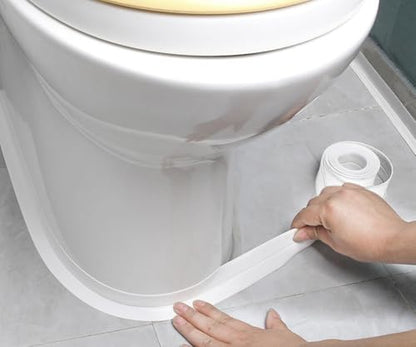 White Caulk Tape Waterproof Self Adhesive, Toilet & Bathtub Sealant Strip, Peel & Stick Caulking Tape for Floor Tile Corner Trim & Shower, Bathroom Accessories, Better Than Silicone Caulk - style: White-1.5IN-10.5FT