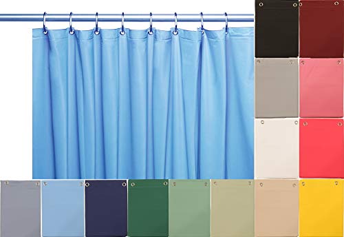 Elegant Home Heavy Duty Vinyl Shower Curtain Liner with 12 Metal Grommets Sky Blue - color: Sky Blue