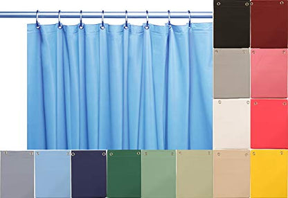 Elegant Home Heavy Duty Vinyl Shower Curtain Liner with 12 Metal Grommets Sky Blue - color: Sky Blue