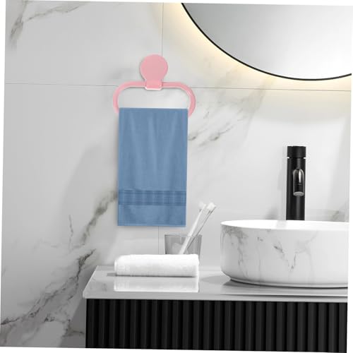 2Pcs Self Adhesive Towel Ring Elegant Plastic Hand Towel Holders for Kitchen and Bathroom No Drill Installation Space Saving Design Versatile Towel Hanger for Easy Use