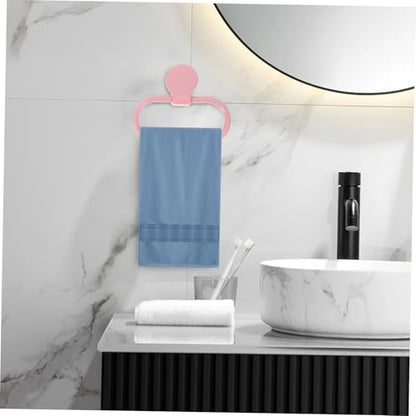 2Pcs Self Adhesive Towel Ring Elegant Plastic Hand Towel Holders for Kitchen and Bathroom No Drill Installation Space Saving Design Versatile Towel Hanger for Easy Use