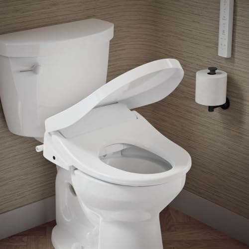 Kohler 39400-0 PureWash E835 Round-Front Electric Bidet Toilet Seat with Handheld Remote Control, Adjustable Position, Temperature and Pressure, Self Cleaning, Heated Seat, Warm Water + Air, White - size: Round