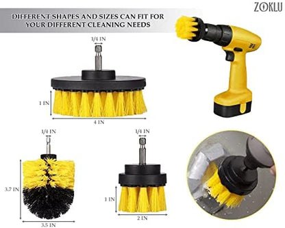 3 Pcs Drill Brush Attachments for Cleaning, Nylon 2/3.5/4 in Heads | Brush Attachment for Drill, 1/4 In Hex Shaft; Use on Car Detailing, Carpet, Wheels, Showers, Bathtubs, Tile, Grout & Floors