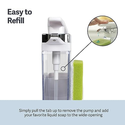 Casabella Sink Sider Solo Soap Pump and Sponge Caddy for Kitchen Sinks, Kitchen Sink Organizer Sponge Caddy and Soap Pump Combo, White - color: White
