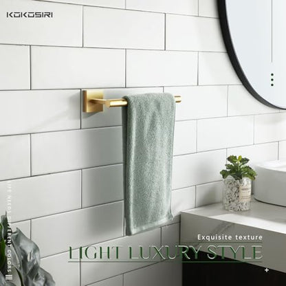 KOKOSIRI Bathroom Towel Bar Gold Hand Towel Holders Wall Mount Toilet Kitchen Cabinet Paper Holder Stainless Steel Bath Accessories, B3008BG - color: Gold, size: 1 Pack