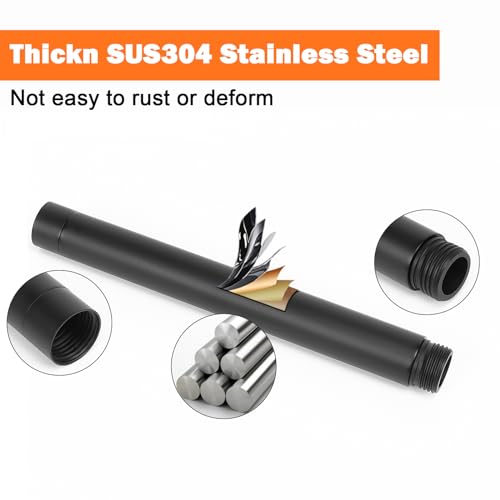 Shower Head Extension Arm, Shower Extender Water Outlet- Lowers Existing, Shower Pipe Extension for Bathroom, Made of Solid Metal Stainless Steel(8 Inch, Matte Black) - color: Matte Black, style: 8 Inch
