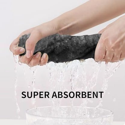 6 PC Bath Towel Set,40"x80"Microfiber Towels,Charcoal Gray | Microfibers，Extra-large size，Quick dry，Highly Absorbent，Big and Tall users，2Bath towels 2Hand towels 2Washcloths - color: Charcoal Gray, size: Bath Sheet Set-6PCS