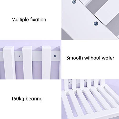 Folding Chair Wall-Mounted Invisible Shoe-Changing Stool Made of Solid Wood Wall Seat Folding with Support Legs Saving Space Suitable for Various Occasions White - color: White