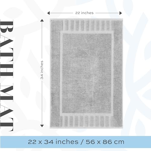 White Classic Luxury Bath Mat Floor Towel Set - Absorbent Cotton Hotel Spa Shower/Bathtub Mats [Not a Bathroom Rug] 22"x34" | 2 Pack | Dolphin Grey - color: Dolphin Grey