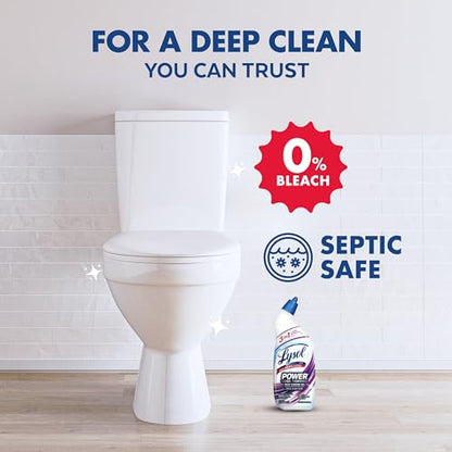 Lysol Toilet Bowl Cleaner Clinging Gel, Power + Odor, 24 oz, 2 Pack | 3-in-1 Odor Fighting, Disinfecting, Septic Safe, Bleach Free, Removes Toilet Rings & Hard Water Stains, Bathroom Cleaner - size: 24 Fl Oz (Pack of 2)