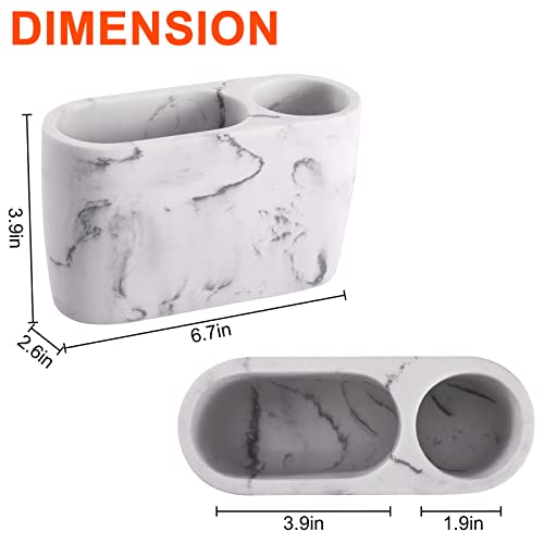 Toothbrush Holder for Bathrooms Toothpaste Holder Stand Bathroom Organizer for Toothbrush Makeup Brushes Holder - color: Marble3