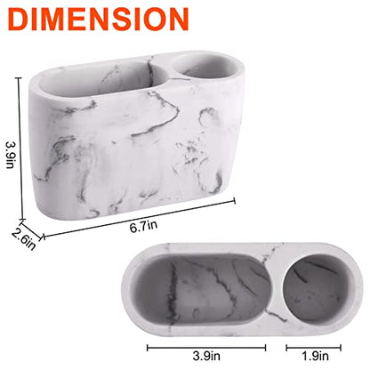 Toothbrush Holder for Bathrooms Toothpaste Holder Stand Bathroom Organizer for Toothbrush Makeup Brushes Holder - color: Marble3