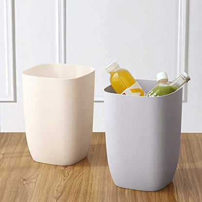 Bathroom Trash Can, Small Garbage Can for Bedroom, Living Room, Kitchen, Slim Cute Plastic Waste Basket for Office, 7L, Grey - color: Grey