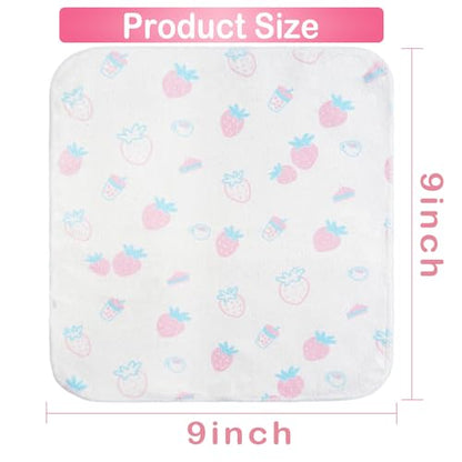 softan Baby Washcloths, 24Pack Baby Wash Cloths Extra Soft & Ultra Absorbent, Baby Towels Face Towel Unisex for Boys Girls Face & Body, Washclothes Gentle on Sensitive Skin, 9''x 9'' Strawberries - color: Strawberries