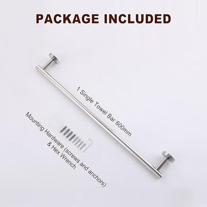 SEIDO 24 Inch Polished Chrome Towel Bar (2-Pack), Double Locking Anti-Drop Bathroom Towel Holder, SUS 304 Stainless Steel Towel Rack with 21" Usable Length, Complete Hardware, for Bathroom & Kitchen - color: Polished Chrome, size: 24 Inch (2 Pack)