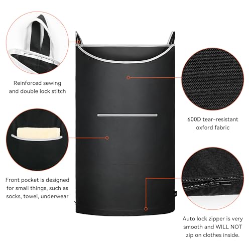 XL Hanging Laundry Hamper, 2PC-Black, Over Door/Wall Mount, Large Capacity, Modern Design, Durable, Waterproof - color: Black, size: 2PC-XL
