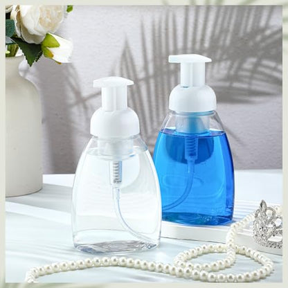 Nuenen 48 Pieces 8oz Foaming Soap Dispenser Refillable Foaming Pump Bottles Bulk Travel Hand Soap Dispenser Plastic Press Bottles Empty Containers for Shampoo Bathroom Commercial(White) - color: White
