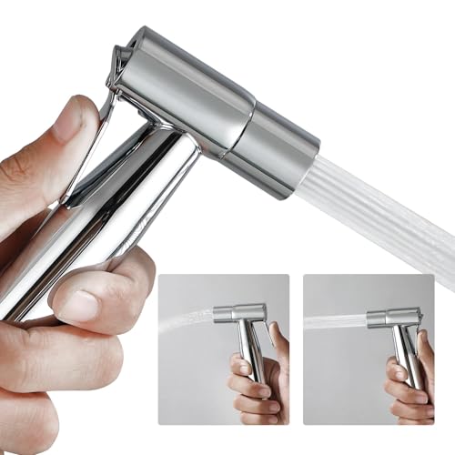 BARROCK 2 Pack Bidet Sprayer Head Only, Stainless Steel Handheld Shattaf Jet Spray for Toilet, Baby Cloth Diaper Sprayer with Adjustable Water Pressure Control, Chrome - color: Chrome