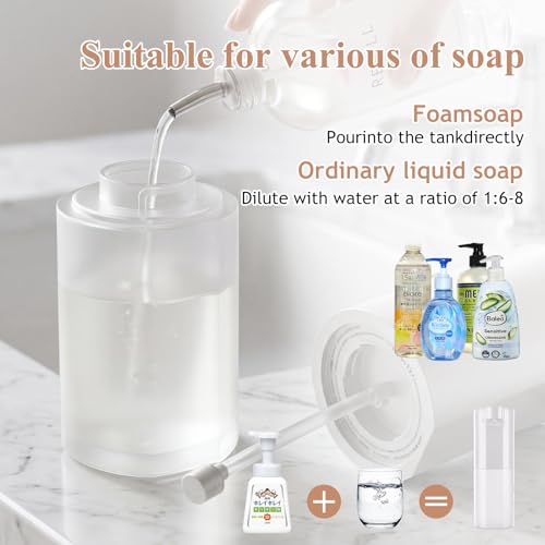 Automatic Soap Dispenser Touchless, Liquid & Foaming Soap Dispensers, USB Rechargeable Smart Hand Soap Dispenser, 3-Level Adjustable, 12.2oz/360ml (2 Pcs Gel Set White) - color: 2 Pcs Gel Set White