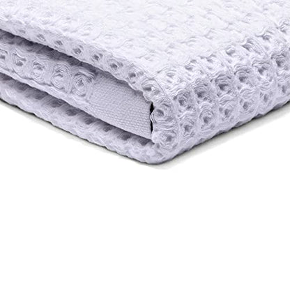 SUTERA Silverthread Bath Towel | Antimicrobial Towel with Silver Ion Technology | Waffle Weave Design, Plush, Lightweight, and Quick-Drying for Everyday or Spa Use | 31" x 57" (White) | - color: White, style: Bath Towel