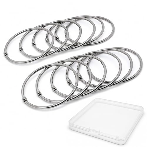 12 Pack 304 Stainless Steel Shower Curtain Rings, Rustproof 58mm ID | Openable hinged hooks, 58mm / 2.28" inner diameter, 3mm heavy duty wire, polished opening, double rivets - color: 12 Pack