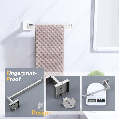 LANC Bathroom Hand Towel Holder Brushed Nickel Hand Towel Bar 10 Inche Right Side Square Towel Ring for Kitchen Bathroom Wall Mount Stainless Steel Modern Towel Racks Hanger, A8806BN - color: Brushed Nickel, size: 1 Pack(Right Hand)